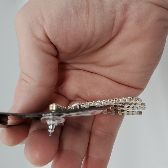 Franco Gia Crystal multi-strand Dangle Pierced Earrings - Picture 3 of 4